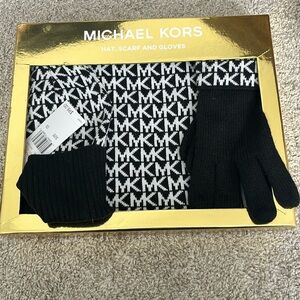 Michael Kors Scarf, Gloves, Beanie Set
